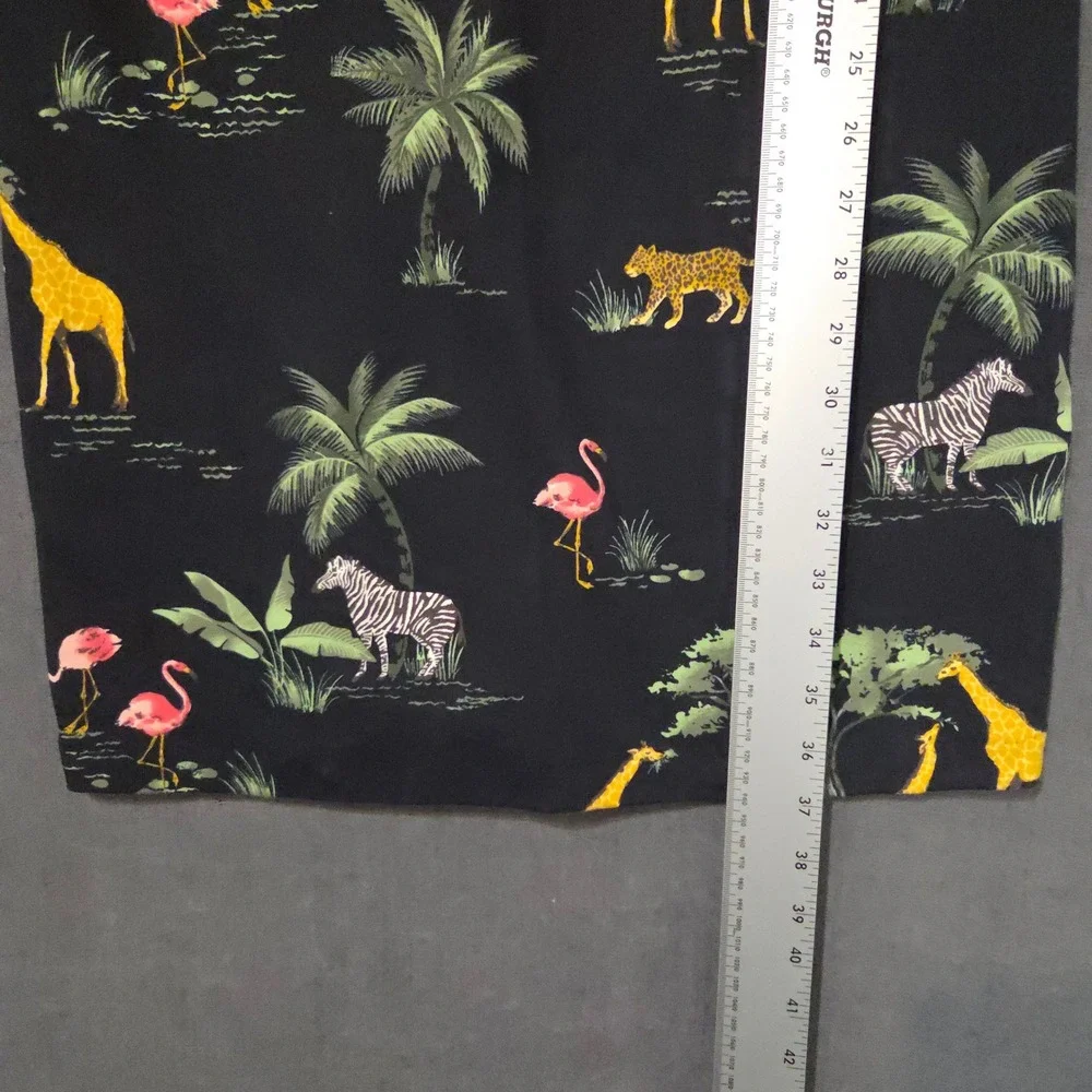 Old Navy Safari Animal Print Sheath Dress Womens S Black Giraffe Zebra Flamingo - Picture 4 of 11